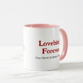 Lovebirds Forever Personalized Couple Coffee Mug マグカップ (正面右)