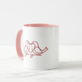 Lovebirds Forever Personalized Couple Coffee Mug マグカップ (正面左)