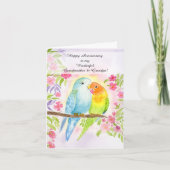 Lovebirds Grandmother & Grandpa Happy Anniversary  カード (正面)