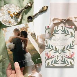 Lovebirds in Paradise写真サンキューカード 招待状