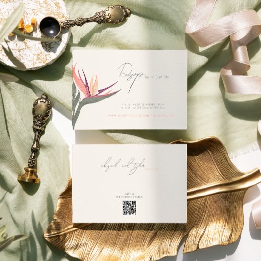 Lovebirds in Paradise RSVPカード