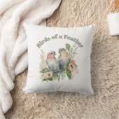 Lovebirds in Pastel Watercolors クッション (ブランケット)