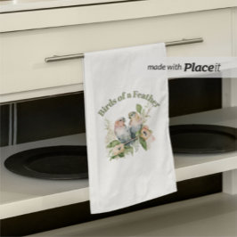 Lovebirds in Pastel Watercolors ハンドタオル