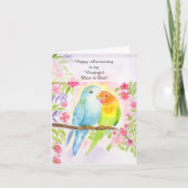 Lovebirds Mom & Dad Happy Anniversary  カード (正面)
