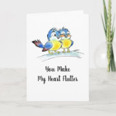 Lovebirds on a Branch Valentine Art カード (正面)