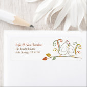 Lovebirds on Branches差出人住所ラベル ラベル (インサイチュ)