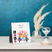 Lovebirds romantic custom text valentine pink フォトプラーク (インサイチュ)