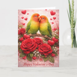 Lovebirds & Roses Valentine’s Day – Romantic シーズンカード