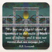 Lovecraftの引用文のファンタジーの芸術のコースター スクエアペーパーコースター (正面)