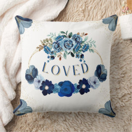 LOVED エレガント Inspiration Blueフローラ金ゴールドリース クッション