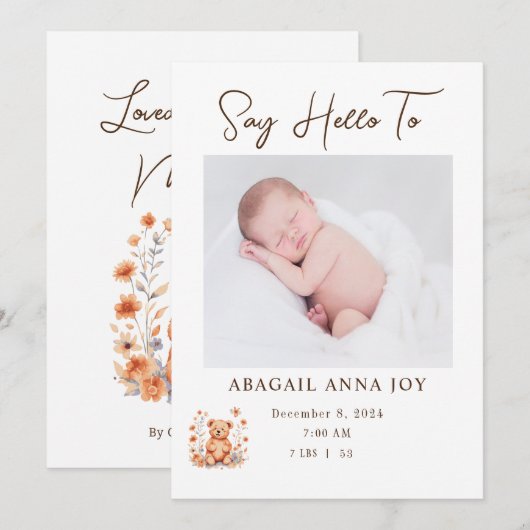 Loved Beyond Measureベビー発表 招待状 (正面/裏面)