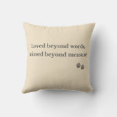 Loved Beyond Words Pet Memorial Pillow クッション (裏面)