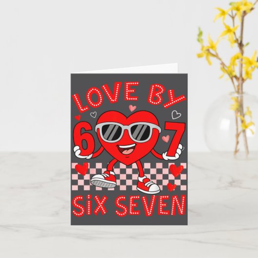 Loved By 67 Valentines Six Seven Meme Hearts 6 7 W カード (黄色い花)