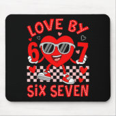 Loved By 67 Valentines Six Seven Meme Hearts 6 7 W マウスパッド (正面)