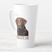 Loved By A Chocolate Lab Labrador Dog Lover  カフェラテマグ (左アングル)