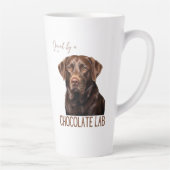 Loved By A Chocolate Lab Labrador Dog Lover  カフェラテマグ (右)
