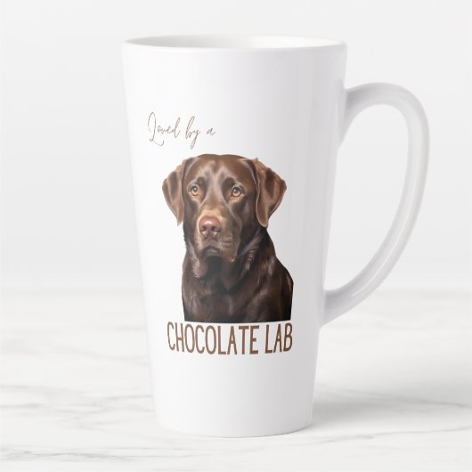 Loved By A Chocolate Lab Labrador Dog Lover  カフェラテマグ (右)