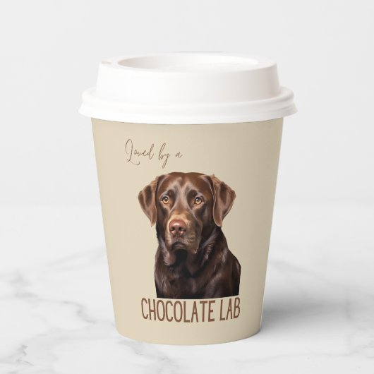 Loved By A Chocolate Lab Labrador Dog Lover  紙コップ (裏面)