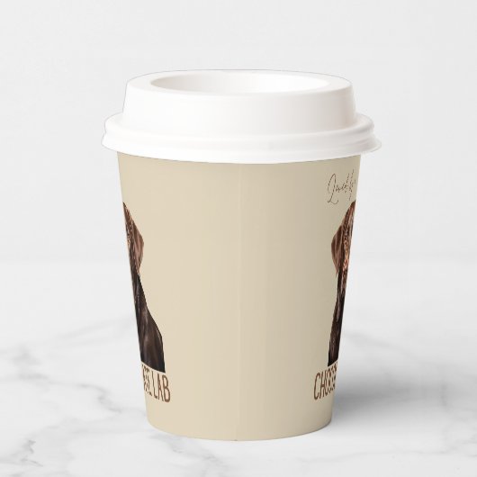 Loved By A Chocolate Lab Labrador Dog Lover  紙コップ (右)