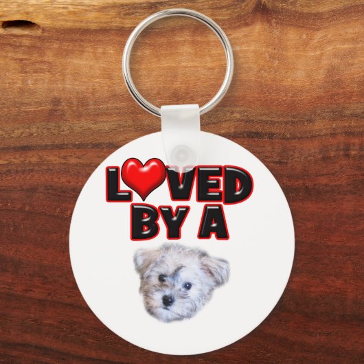 Loved by a Schnoodle キーホルダー (正面)