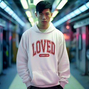 LOVED BY CHRIST Valentine聖なる書物、 経典メンズホワイト パーカ
