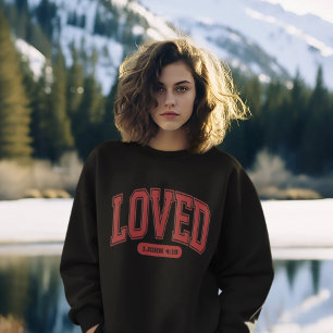 LOVED BY CHRIST VALENTINE聖なる書物、 経典Women's Black スウェットシャツ