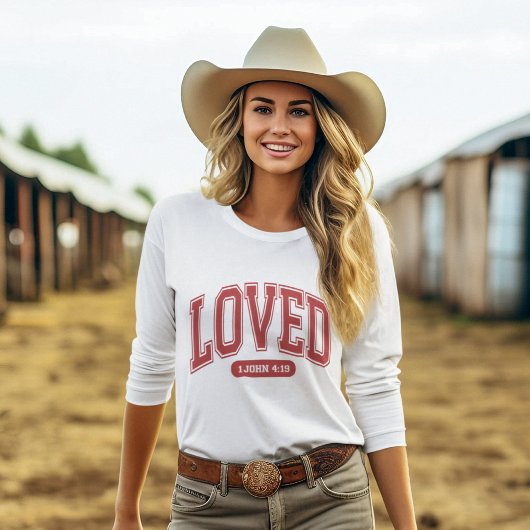 LOVED BY CHRIST VALENTINE聖なる書物、 経典Women's White Tシャツ
