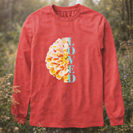 Loved By God Zinnia Flower Christian Floral トライブレンドＴシャツ