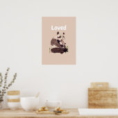 Loved Cute Panda Bear Hugging Baby Nursery Art ポスター (キッチン)