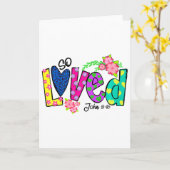 Loved Floral Polka Dots Easter Day Gift Christian  カード (黄色い花)