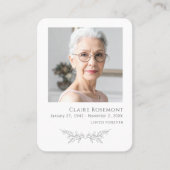 Loved Forever Floral Photo Prayer Card 名刺 (正面)