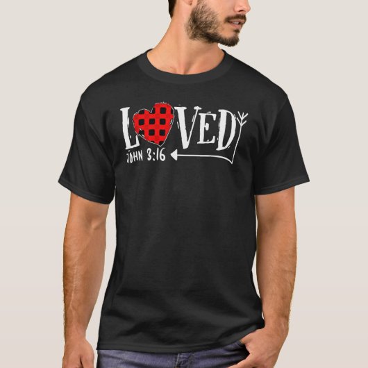 Loved John 316 Heart Valentines Day Bible Christia Tシャツ (正面)
