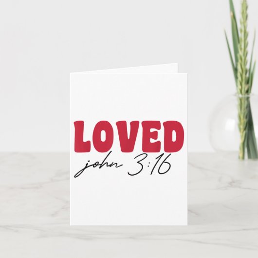 Loved John 3_16レトロスタイルバレンタインデー カード (正面)