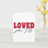 Loved John 3_16レトロスタイルバレンタインデー カード (黄色い花)