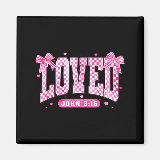 Loved John 3 16 Christian Loves Valentine's Day Go マグネット (正面)