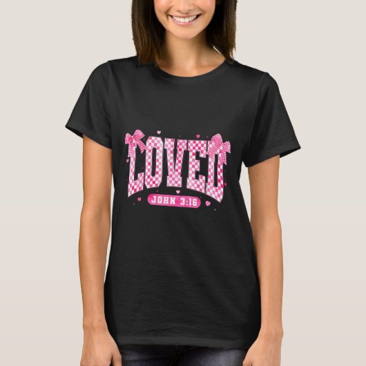 Loved John 3 16 Christian Loves Valentine's Day Go Tシャツ (正面)