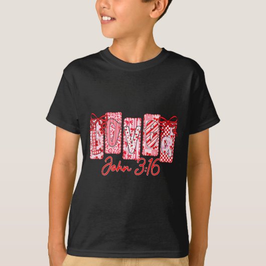 Loved John 3 16 Christian Loves Valentine's Day Go Tシャツ (正面)