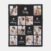 Loved & Missed Pet Dog Memorial 10-Photo Collage フリースブランケット (正面)