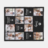 Loved & Missed Pet Dog Memorial 10-Photo Collage フリースブランケット (正面(横))