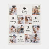 Loved & Missed Pet Dog Memorial 10-Photo Collage フリースブランケット (正面)