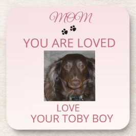 Loved Mom Pet Photo Keepsake コースター
