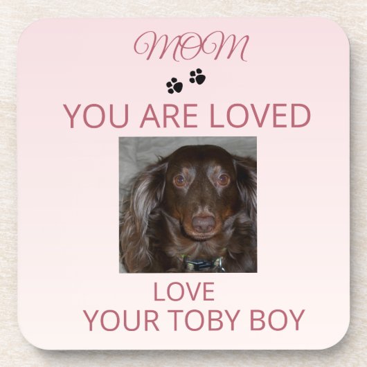 Loved Mom Pet Photo Keepsake コースター (正面)