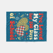 Loved My Cl For 100 Days Of School Valentines Day フリースブランケット (正面(横))