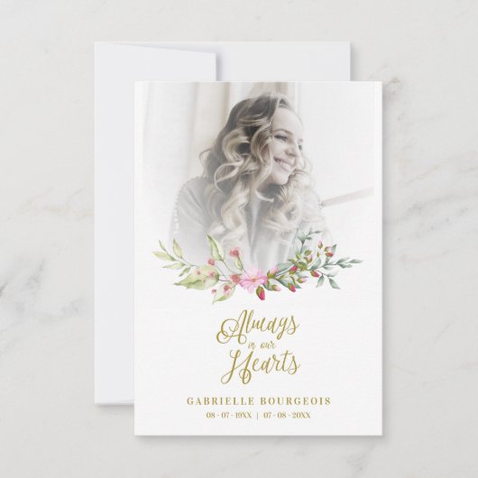 Loved One Woman In Memoriam Funeral Pink Wreath (正面)