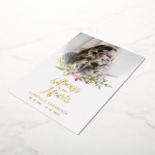 Loved One Woman In Memoriam Funeral Pink Wreath 箔招待状 (回転した状態)