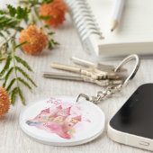 Loved Palace Pink Cloudカスタマイズ可能 キーホルダー (正面右)