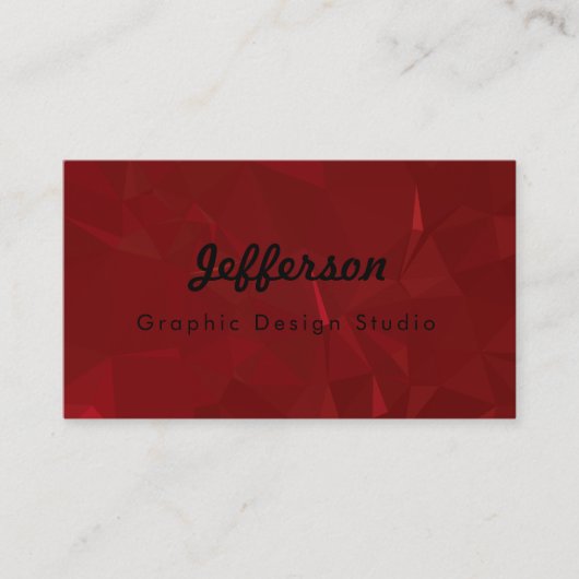LoveGeo抽象芸術ジオメトリデザイン – クリムゾンストーン 名刺 (正面)