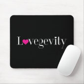 Lovegevityのロゴの黒のマウスパッド マウスパッド (マウス)