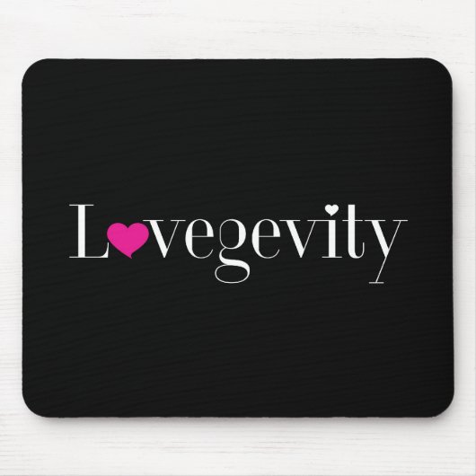 Lovegevityのロゴの黒のマウスパッド マウスパッド (正面)