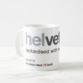 LoveHelveticaはマグを粗悪化しました コーヒーマグカップ (正面左)
